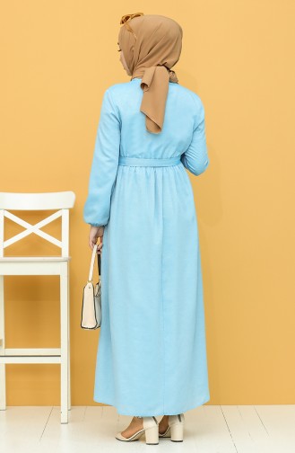 Light Blue Hijab Dress 7067-10