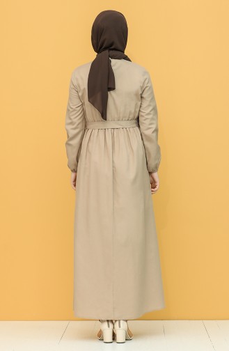 فستان بني مائل للرمادي 7067-15