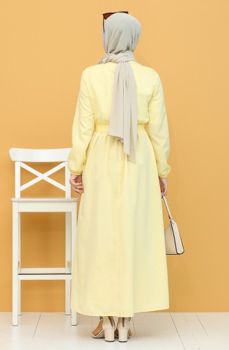 Gelb Hijab Kleider 7067-17