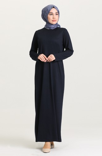 Navy Blue İslamitische Jurk 0076-01