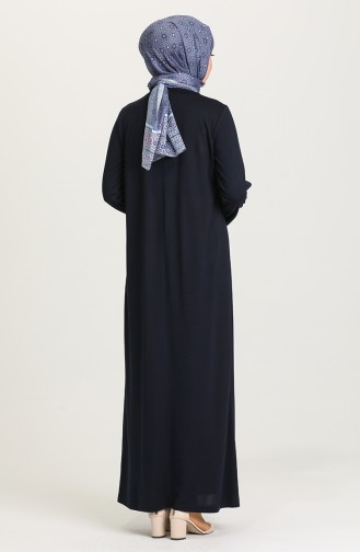 Navy Blue Hijab Dress 0076-01