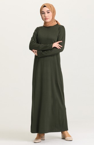 Khaki Hijab Dress 0076-04