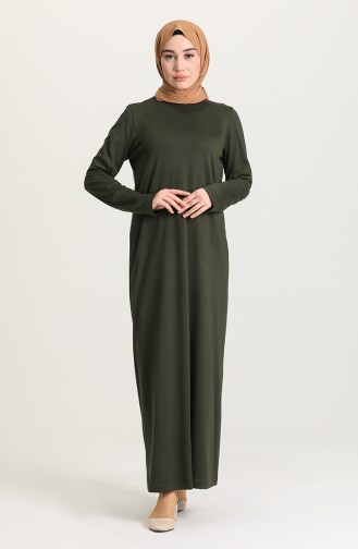 Khaki Hijab Dress 0076-04