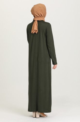 Khaki Hijab Dress 0076-04