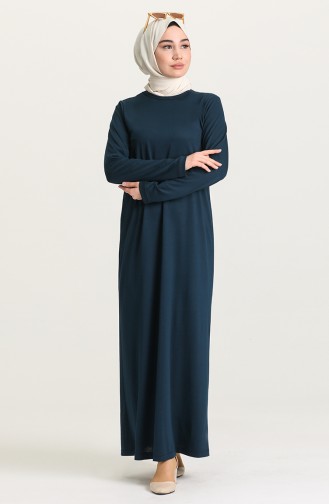 فستان أزرق زيتي 0076-05