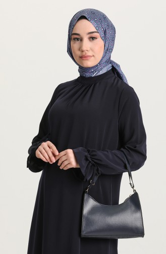 Navy Blue Hijab Dress 5631-05