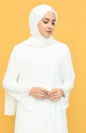 فساتين سهرة بتصميم اسلامي أبيض 6227-09