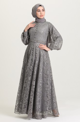 Grau Hijab-Abendkleider 5477-03