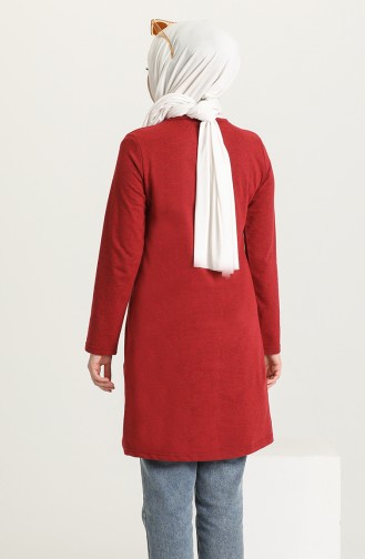 Baskılı Örme Tunik 3263-02 Bordo