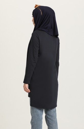 Baskılı Örme Tunik 3265-07 Lacivert
