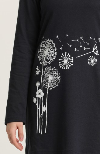 Baskılı Örme Tunik 3265-07 Lacivert