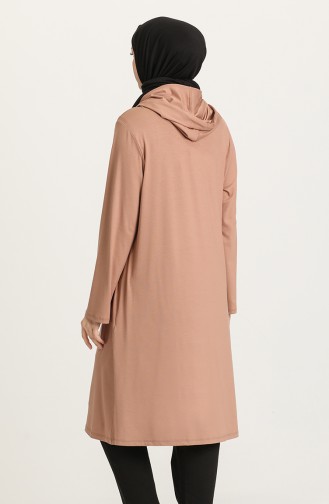 Kapüşonlu Tunik 4872-01 Vizon