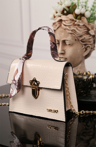 Beige Schultertasche 02-13