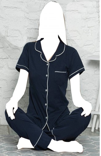 Navy Blue Pajamas 2040-01