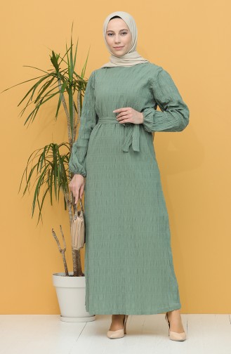 Green Almond Hijab Dress 5361-02