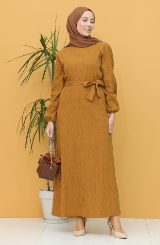 Mustard İslamitische Jurk 5361-06