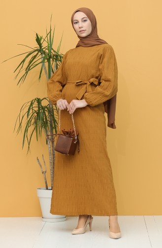 Mustard Hijab Dress 5361-06