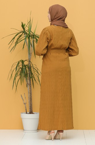 Mustard Hijab Dress 5361-06