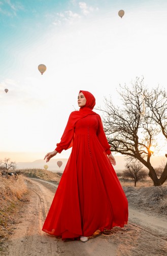 Habillé Hijab Rouge 4830-02