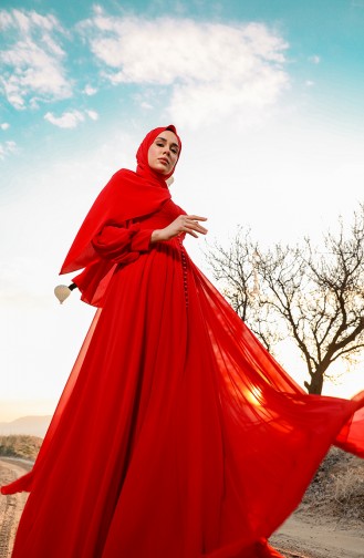 Habillé Hijab Rouge 4830-02