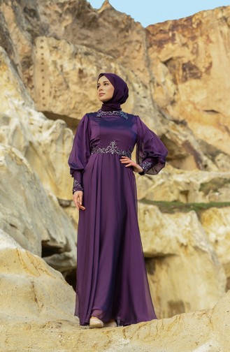 Purple İslamitische Avondjurk 52779-04
