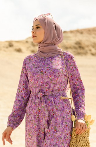 Purple Hijab Dress 20Y3064001D-06