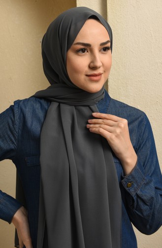 Düz Şifon Şal 13176-25 Füme