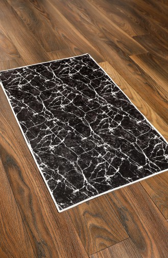 Desenli Banyo Paspas Takım 6004-01 Siyah