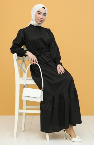 Schwarz Hijab Kleider 1418-02