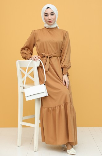 Camel Hijab Dress 1418-03