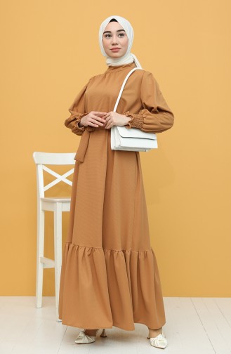 Camel Hijab Dress 1418-03