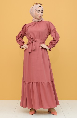 Beige-Rose Hijab Kleider 1418-05