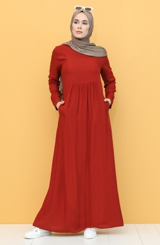 Weinrot Hijab Kleider 8316-03