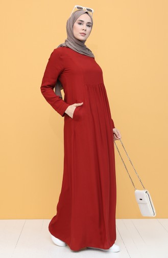 Weinrot Hijab Kleider 8316-03