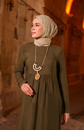 Grün Hijab Kleider 8316-04