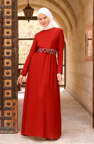 فستان أحمر كلاريت 8325-05