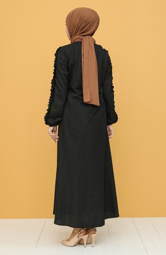 Schwarz Hijab Kleider 7064-07