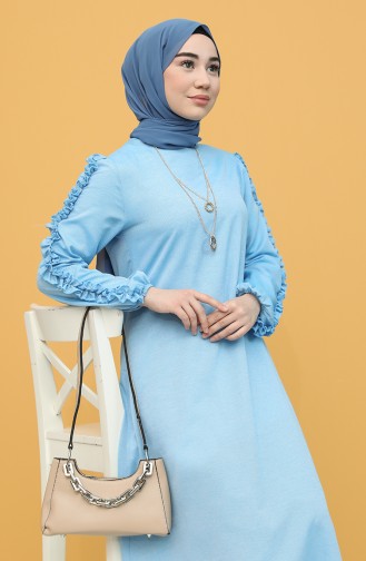 Light Blue Hijab Dress 7064-10