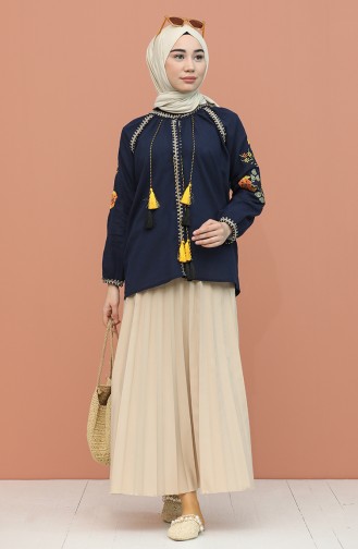 Navy Blue Blouse 21204-05