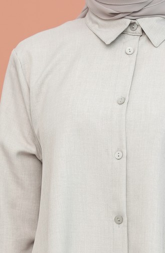 Düğme Detaylı Tunik Pantolon İkili Takım 1417-05 Gri