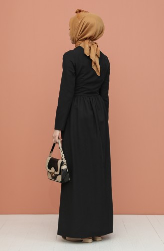 Black Hijab Dress 7281-01