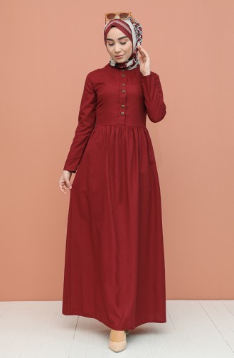 فستان أحمر كلاريت 7281-04