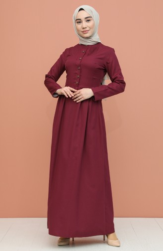 Plum Hijab Dress 7281-10