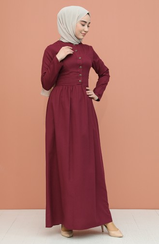 Plum Hijab Dress 7281-10