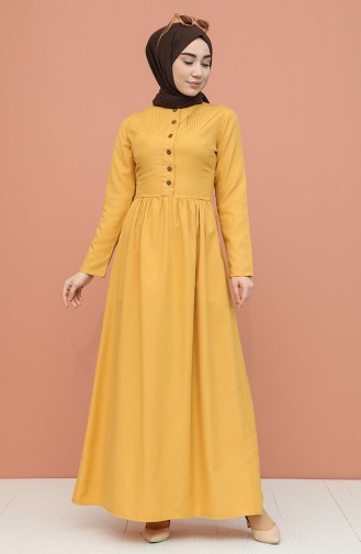 Gelb Hijab Kleider 7281-12