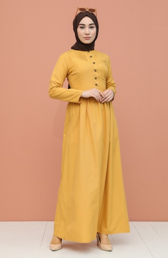 Yellow Hijab Dress 7281-12