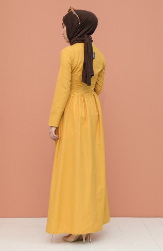 Yellow Hijab Dress 7281-12