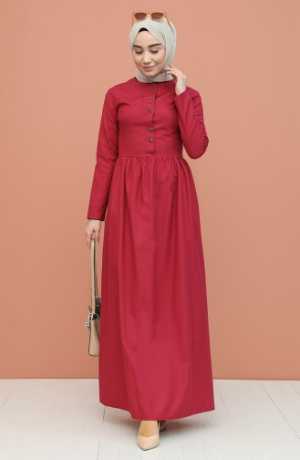 Dark Fuchsia Hijab Dress 7281-17
