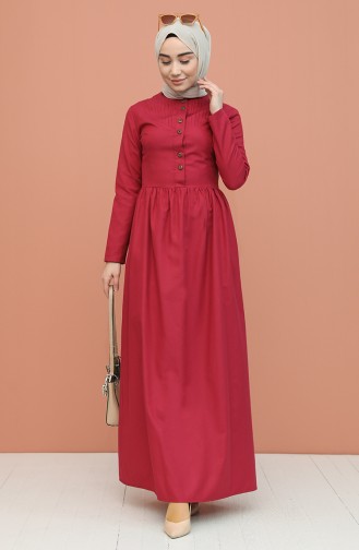 Dunkel-Fuchsia Hijab Kleider 7281-17