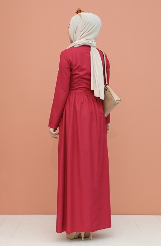 Dunkel-Fuchsia Hijab Kleider 7281-17
